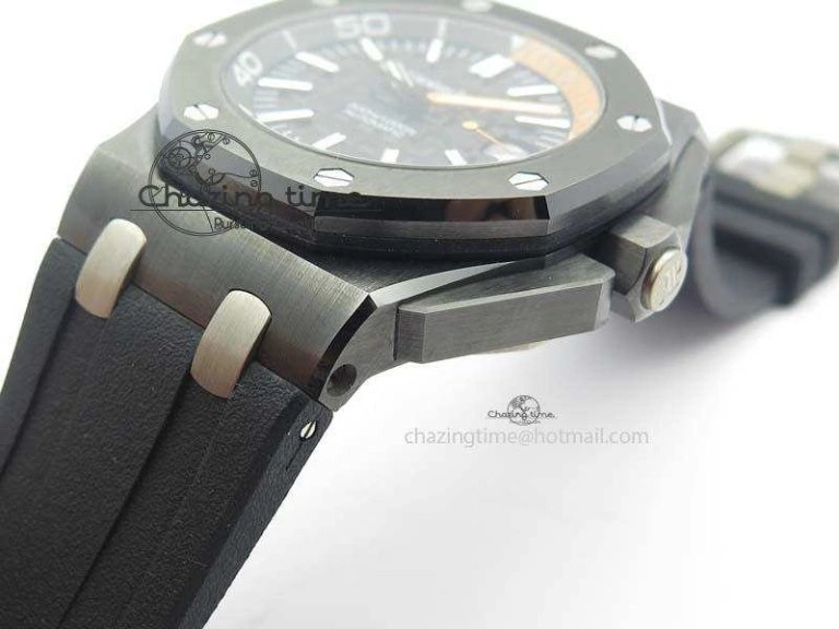 StreetReady Royal Oak Offshore Diver 15707 Real Ceramic BP-Maker On Rubber Strap A 5040
