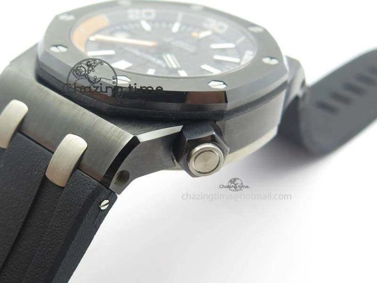 StreetReady Royal Oak Offshore Diver 15707 Real Ceramic BP-Maker On Rubber Strap A 5040