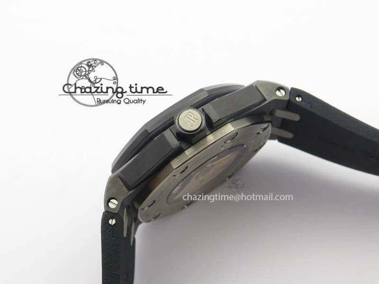 StreetReady Royal Oak Offshore Diver 15707 Real Ceramic BP-Maker On Rubber Strap A 5040