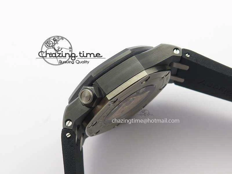 StreetReady Royal Oak Offshore Diver 15707 Real Ceramic BP-Maker On Rubber Strap A 5040