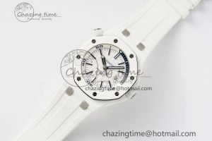 Royal Oak Offshore Diver 15707 White Ceramic APSF 1:1 Best Edition SA3120 Super Clone DailyWear 4597