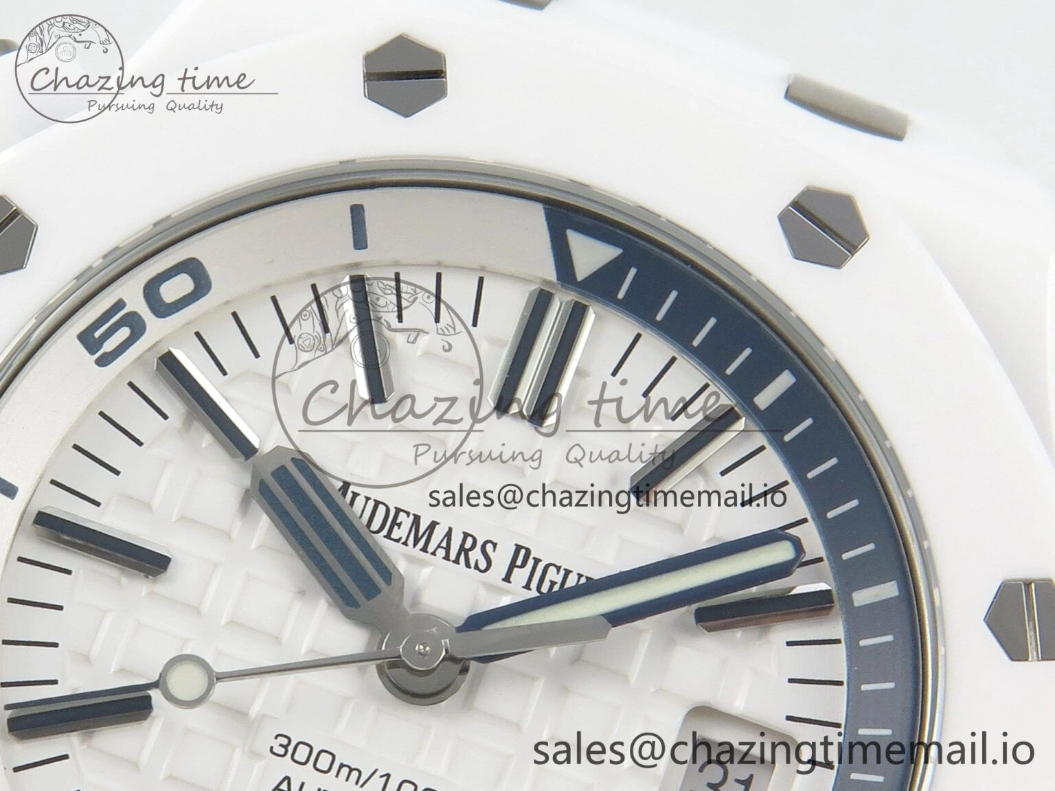 Royal Oak Offshore Diver 15707 White Ceramic APSF White Dial on White Rubber Strap SH3120 Super Clone Upgraded 4257