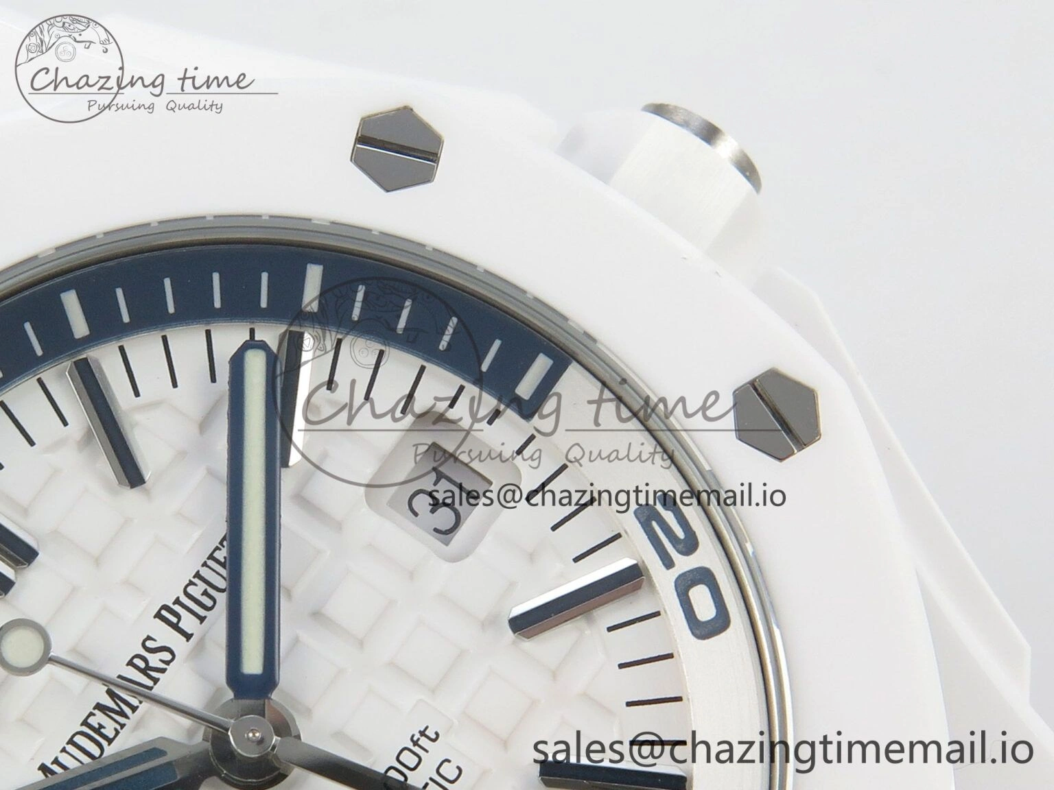 Royal Oak Offshore Diver 15707 White Ceramic APSF White Dial on White Rubber Strap SH3120 Super Clone Upgraded 4257