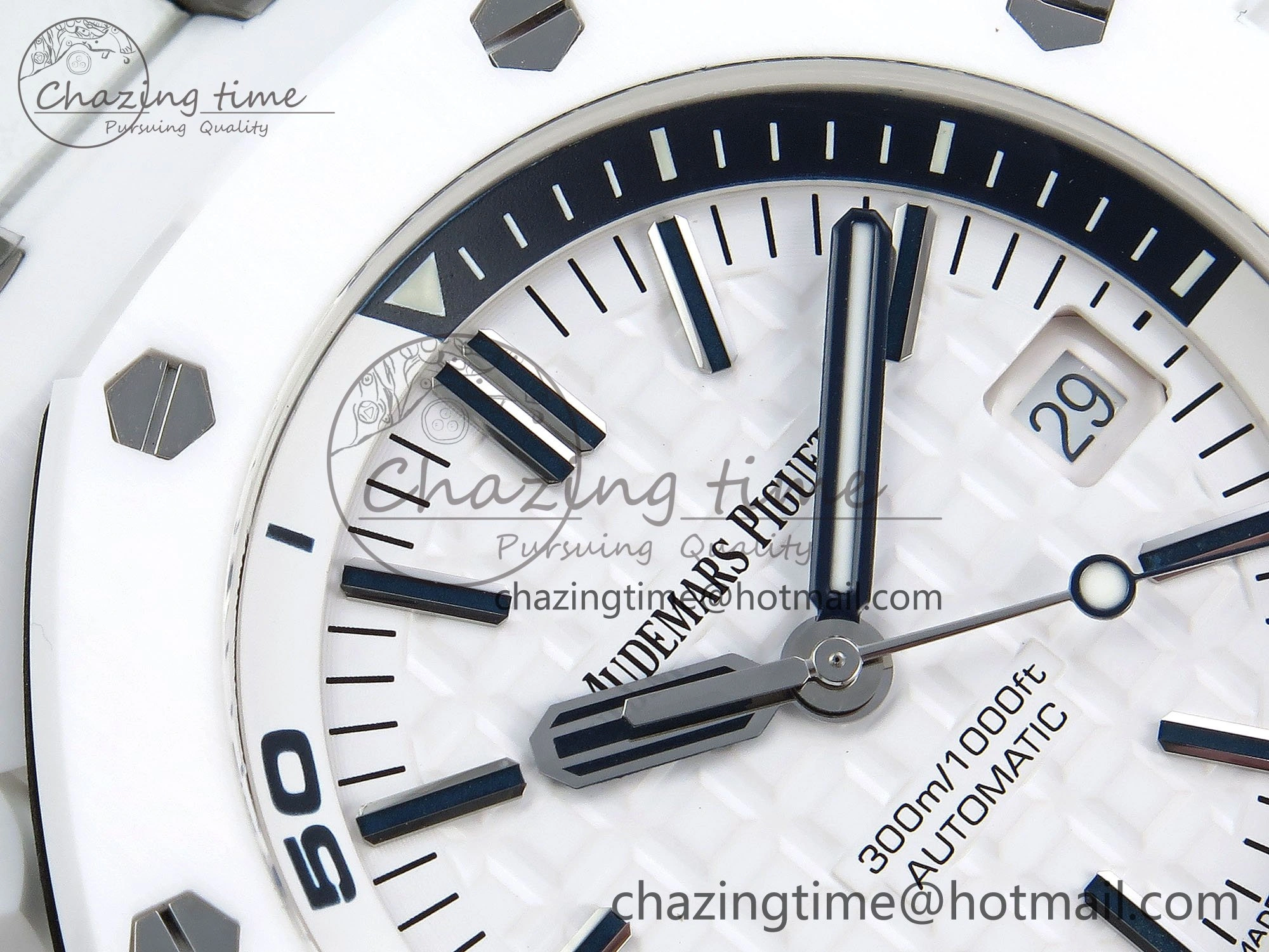 Royal Oak Offshore Diver 15707 White Ceramic ZF 1:1 Best Edition SA3120 Super Clone MoistureWicking 4422