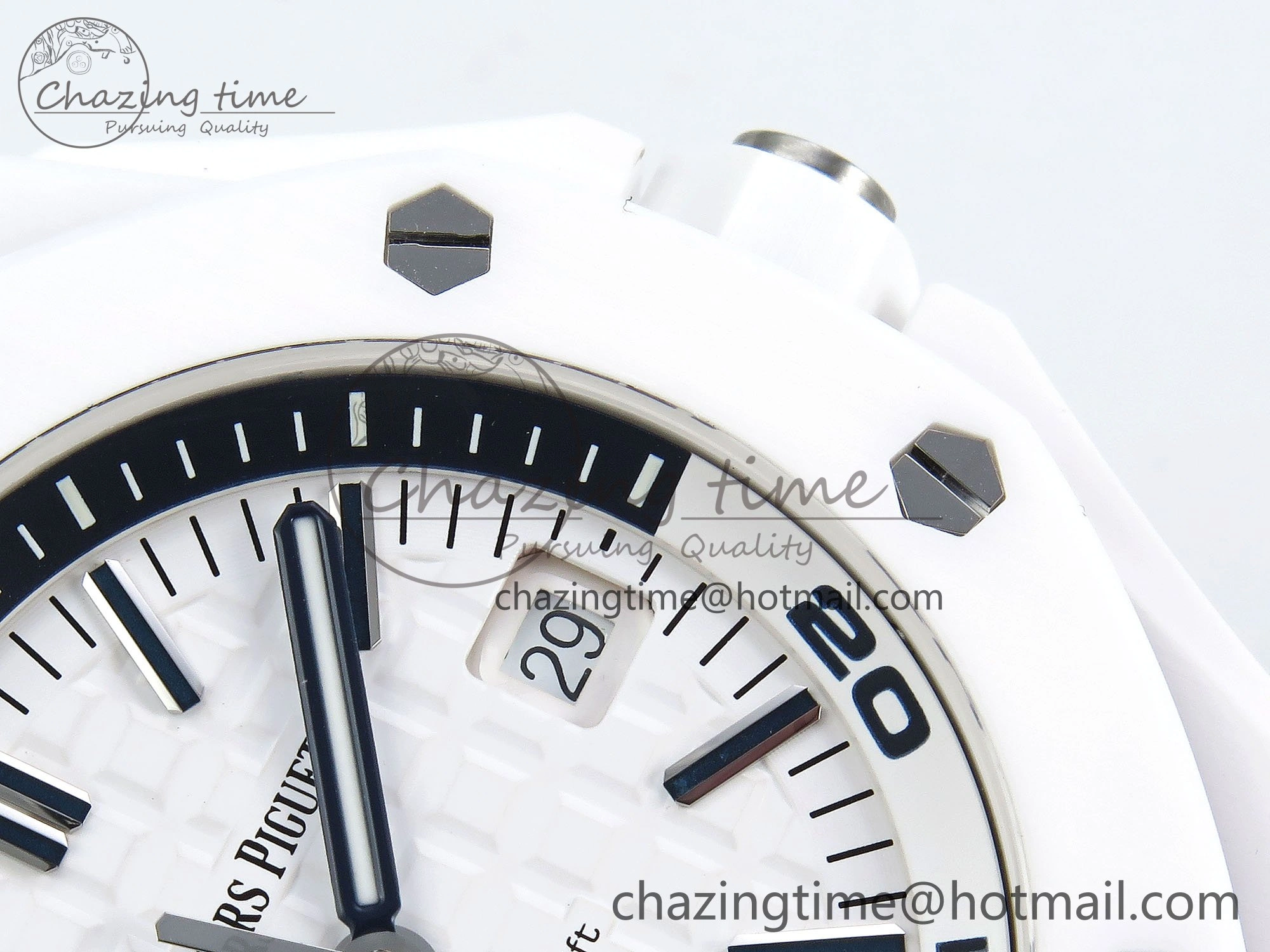 Royal Oak Offshore Diver 15707 White Ceramic ZF 1:1 Best Edition SA3120 Super Clone MoistureWicking 4422