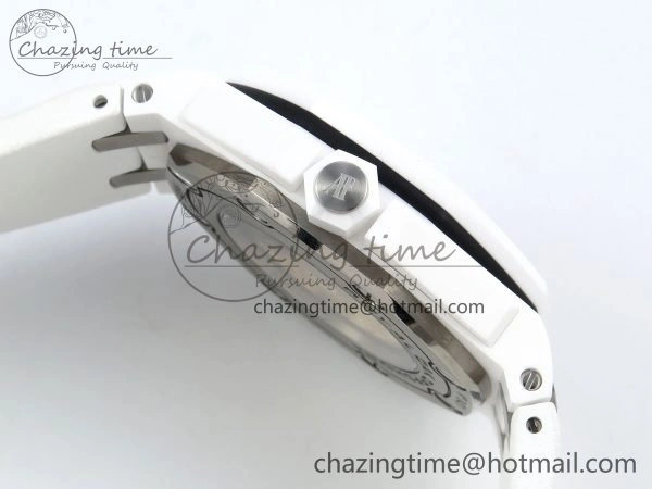 Royal Oak Offshore Diver 15707 White Ceramic ZF 1:1 Best Edition SA3120 Super Clone MoistureWicking 4422