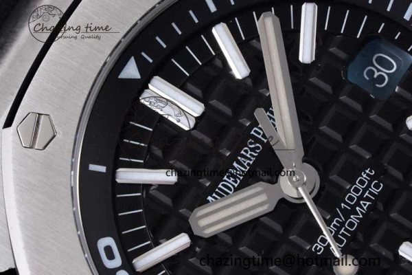 Cozy Royal Oak Offshore Diver 15710 APSF 1:1 Best Edition Black Dial on Black Rubber Strap V2 A3120 Super Clone 4744