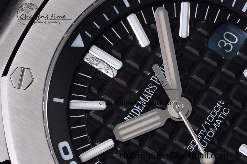 Cozy Royal Oak Offshore Diver 15710 APSF 1:1 Best Edition Black Dial on Black Rubber Strap V2 A3120 Super Clone 4744