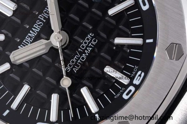 Cozy Royal Oak Offshore Diver 15710 APSF 1:1 Best Edition Black Dial on Black Rubber Strap V2 A3120 Super Clone 4744