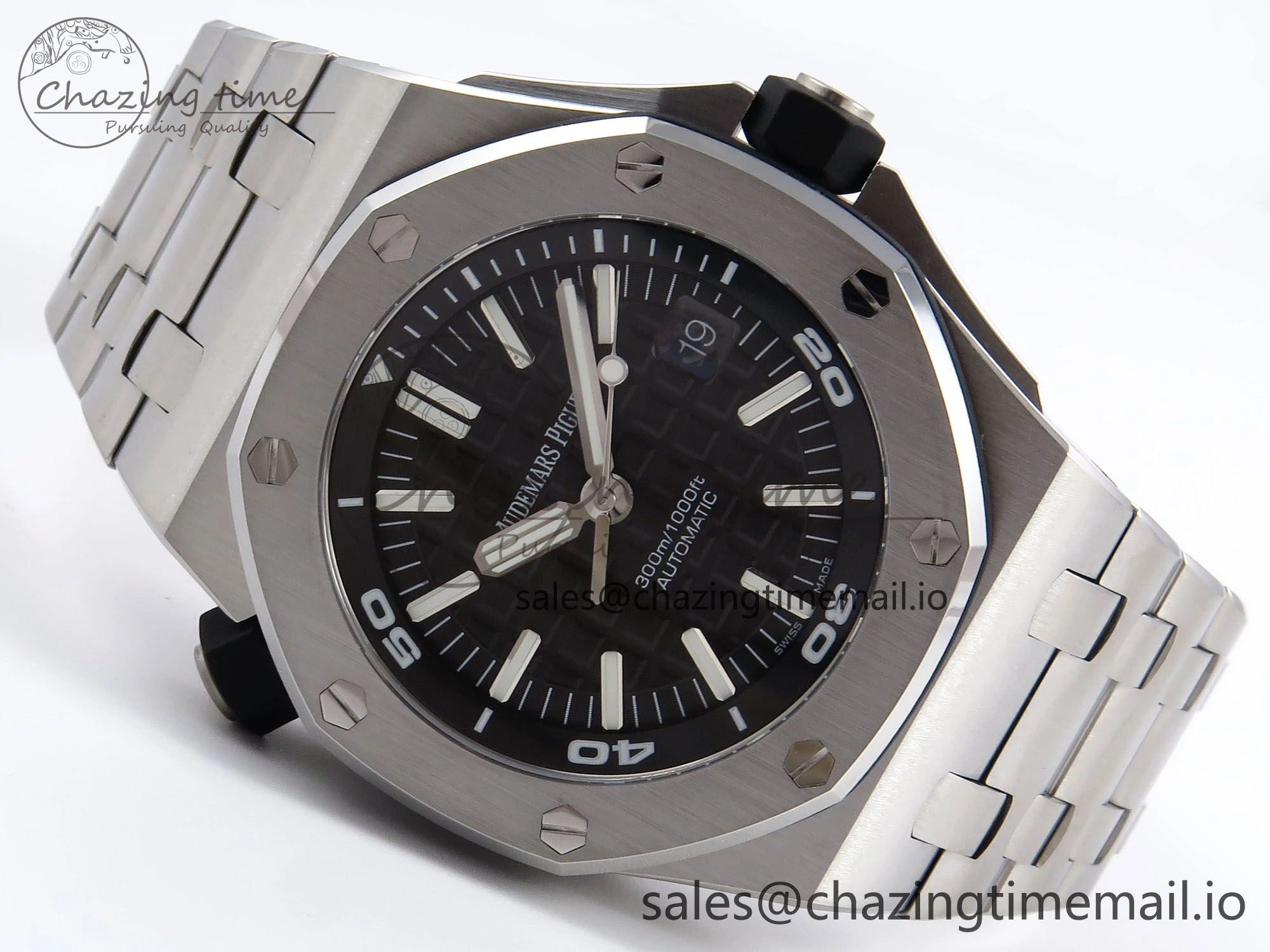 BestValue Royal Oak Offshore Diver 15710 APSF 1:1 Best Edition Black Dial on SS Bracelet SA3120 Super Clone 4388