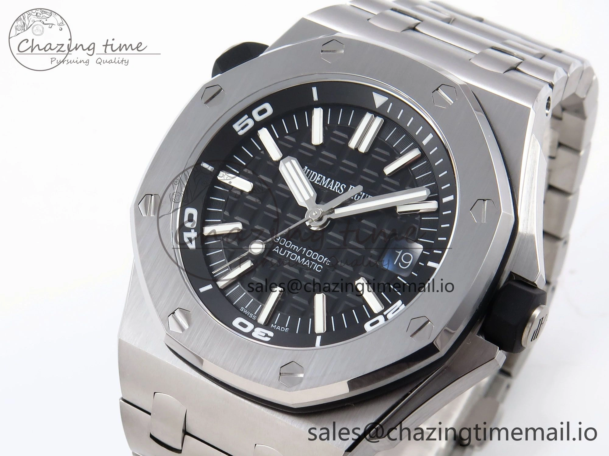 BestValue Royal Oak Offshore Diver 15710 APSF 1:1 Best Edition Black Dial on SS Bracelet SA3120 Super Clone 4388