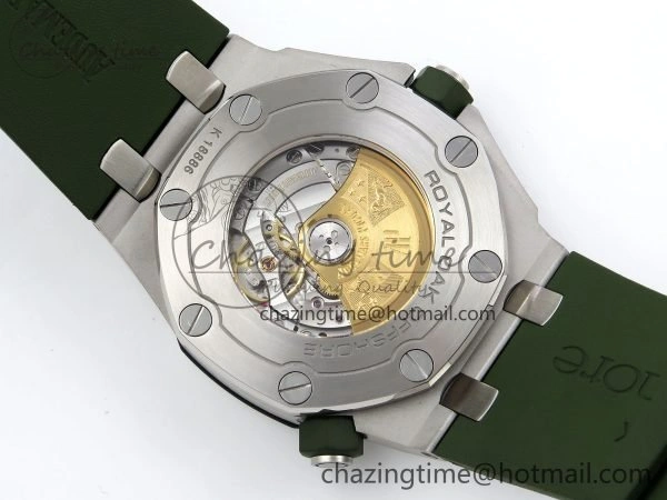 Royal Oak Offshore Diver 15710 IPF 1:1 Best Edition Green Dial on Green Rubber Strap SA3120 Super Clone Stretchable 4427