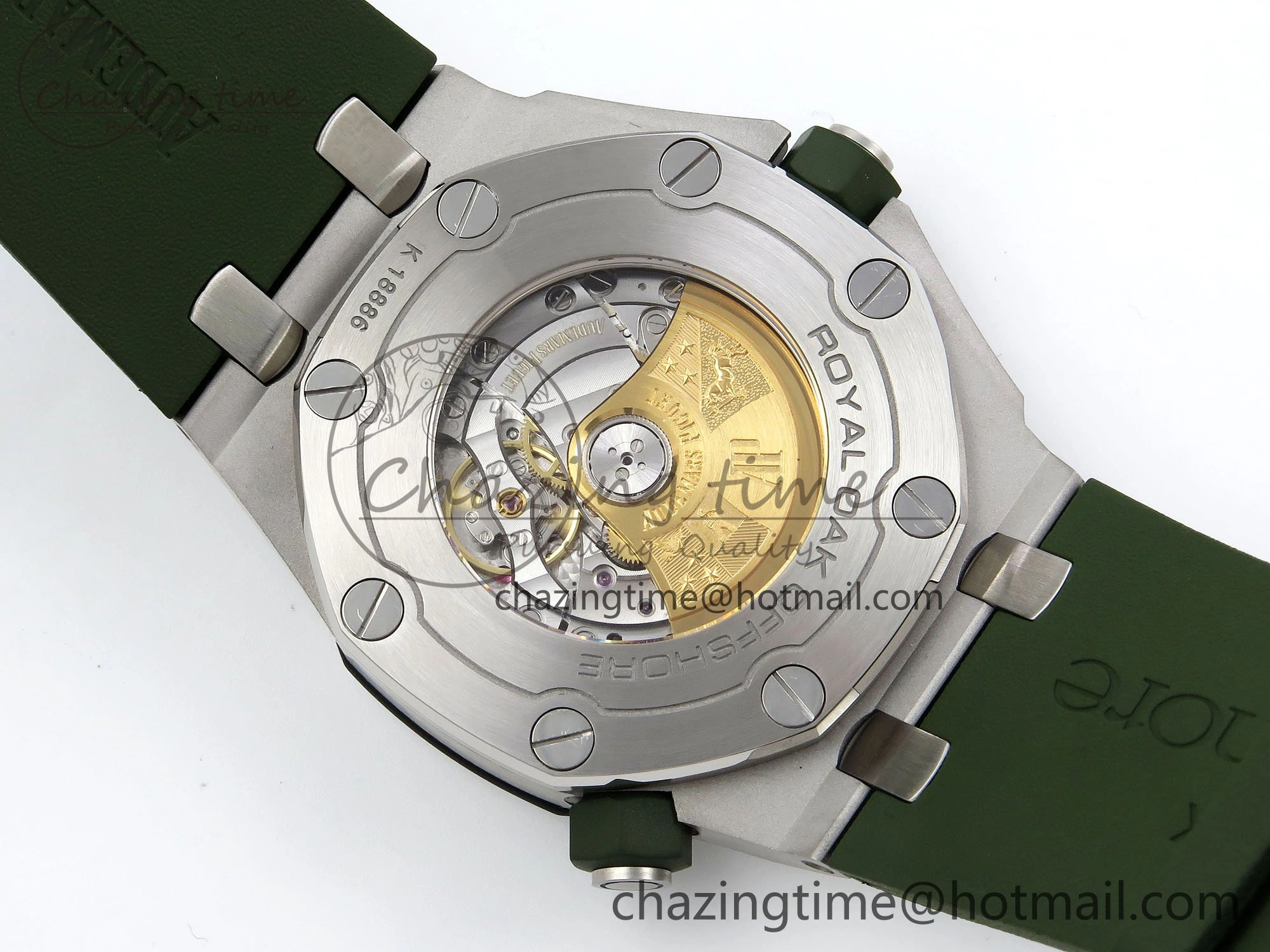 Royal Oak Offshore Diver 15710 IPF 1:1 Best Edition Green Dial on Green Rubber Strap SA3120 Super Clone Stretchable 4427