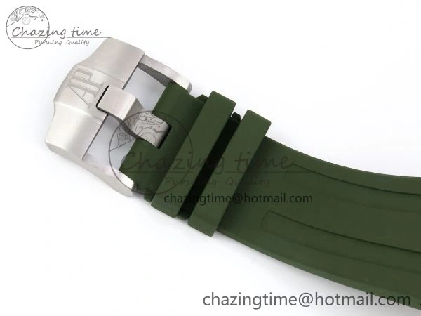 Royal Oak Offshore Diver 15710 IPF 1:1 Best Edition Green Dial on Green Rubber Strap SA3120 Super Clone Stretchable 4427