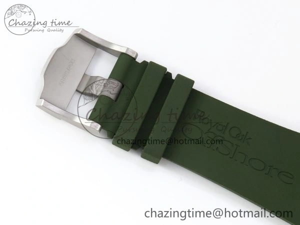 Royal Oak Offshore Diver 15710 IPF 1:1 Best Edition Green Dial on Green Rubber Strap SA3120 Super Clone Stretchable 4427