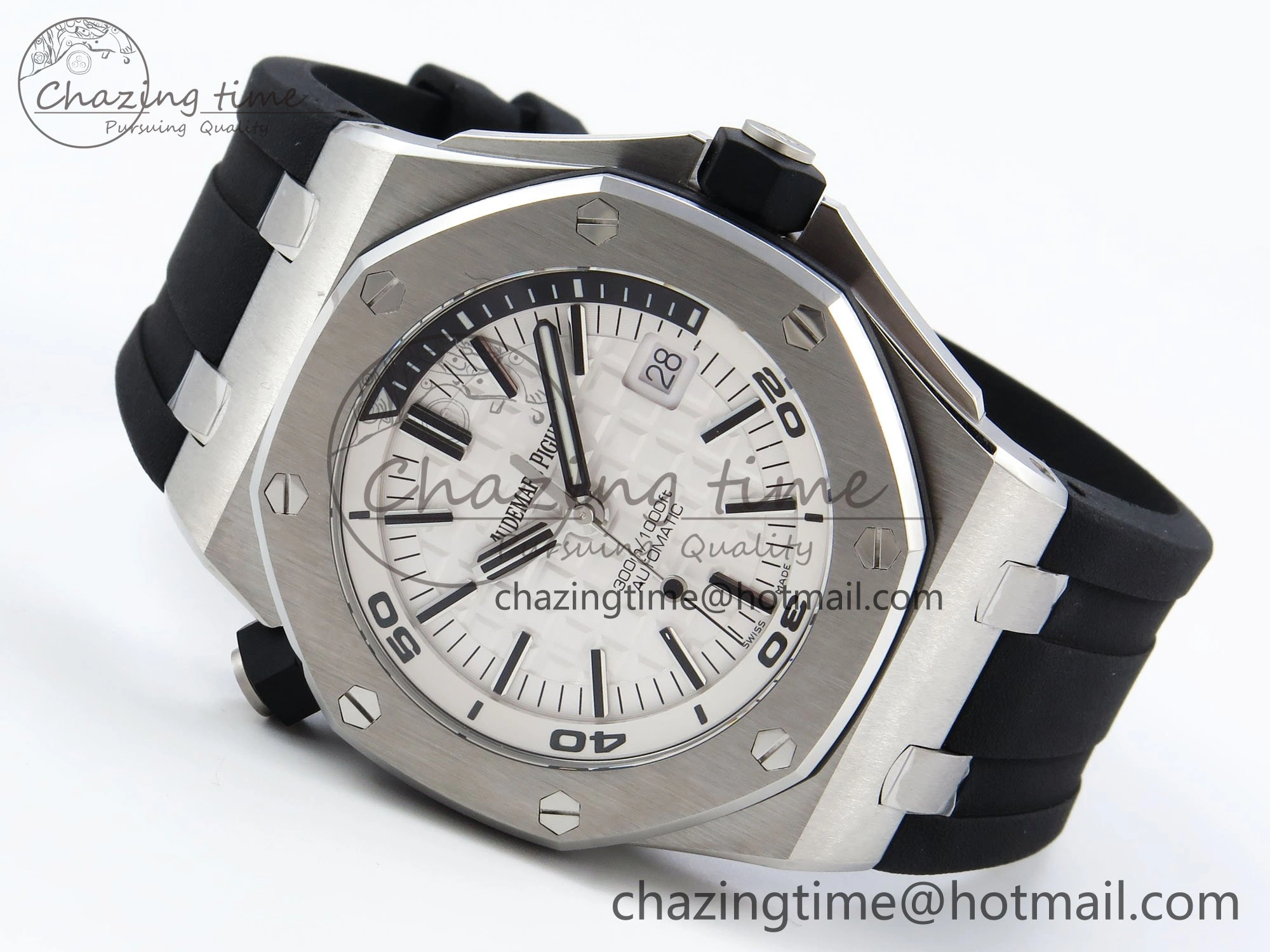 Lightweight Royal Oak Offshore Diver 15710 IPF 1:1 Best Edition White Dial on Black Rubber Strap SA3120 Super Clone 4430