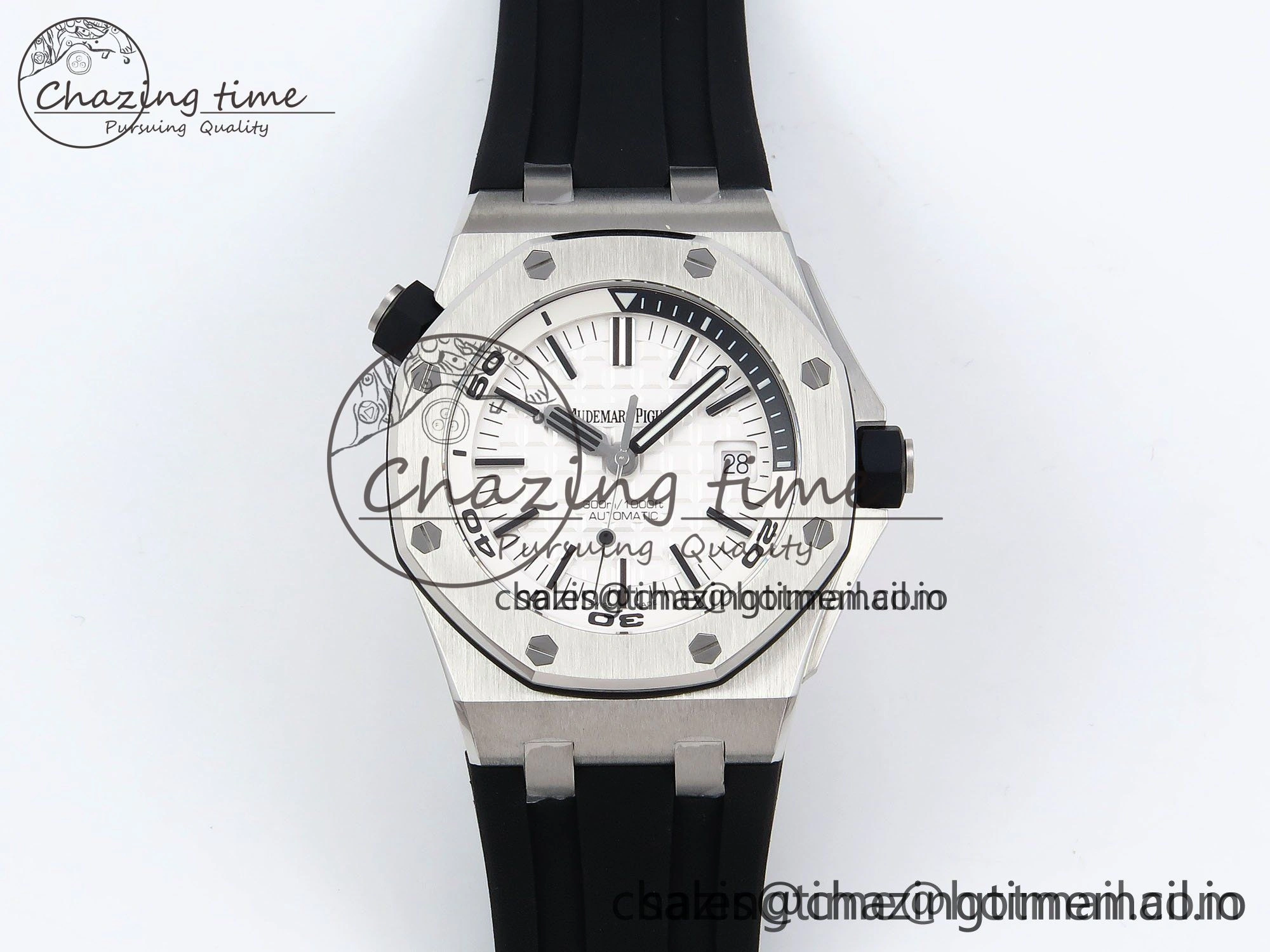 Lightweight Royal Oak Offshore Diver 15710 IPF 1:1 Best Edition White Dial on Black Rubber Strap SA3120 Super Clone 4430