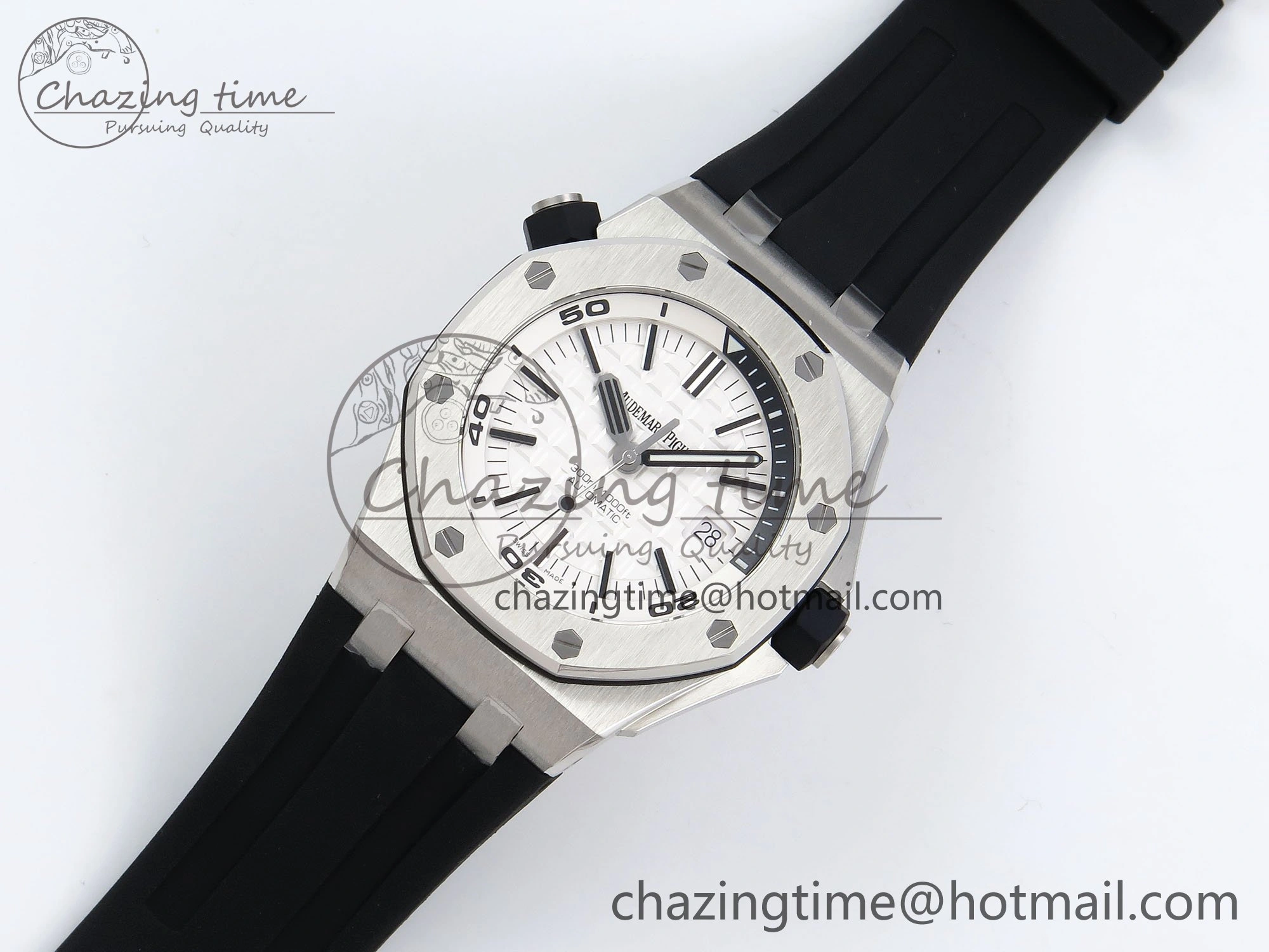 Lightweight Royal Oak Offshore Diver 15710 IPF 1:1 Best Edition White Dial on Black Rubber Strap SA3120 Super Clone 4430