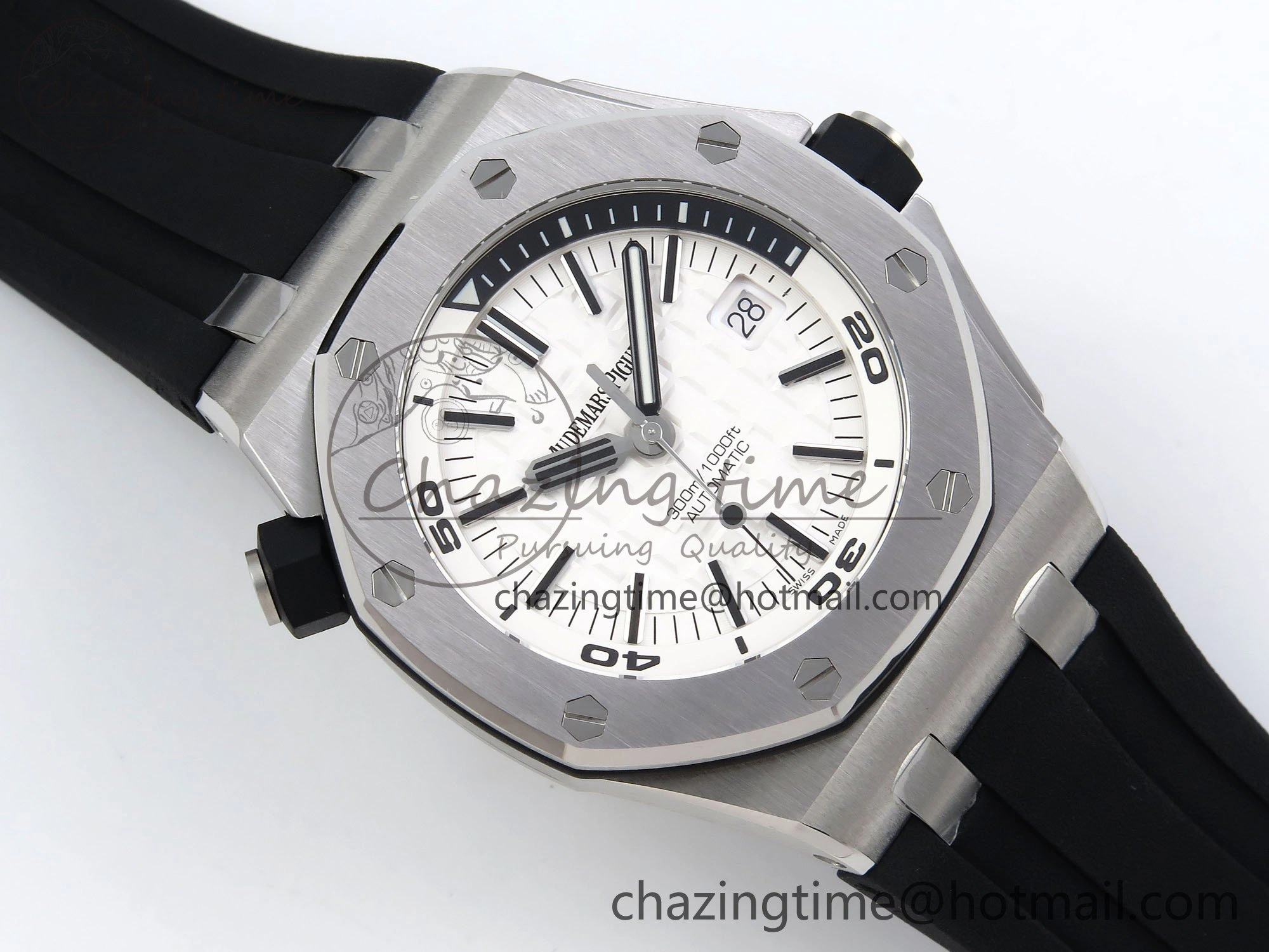 Lightweight Royal Oak Offshore Diver 15710 IPF 1:1 Best Edition White Dial on Black Rubber Strap SA3120 Super Clone 4430