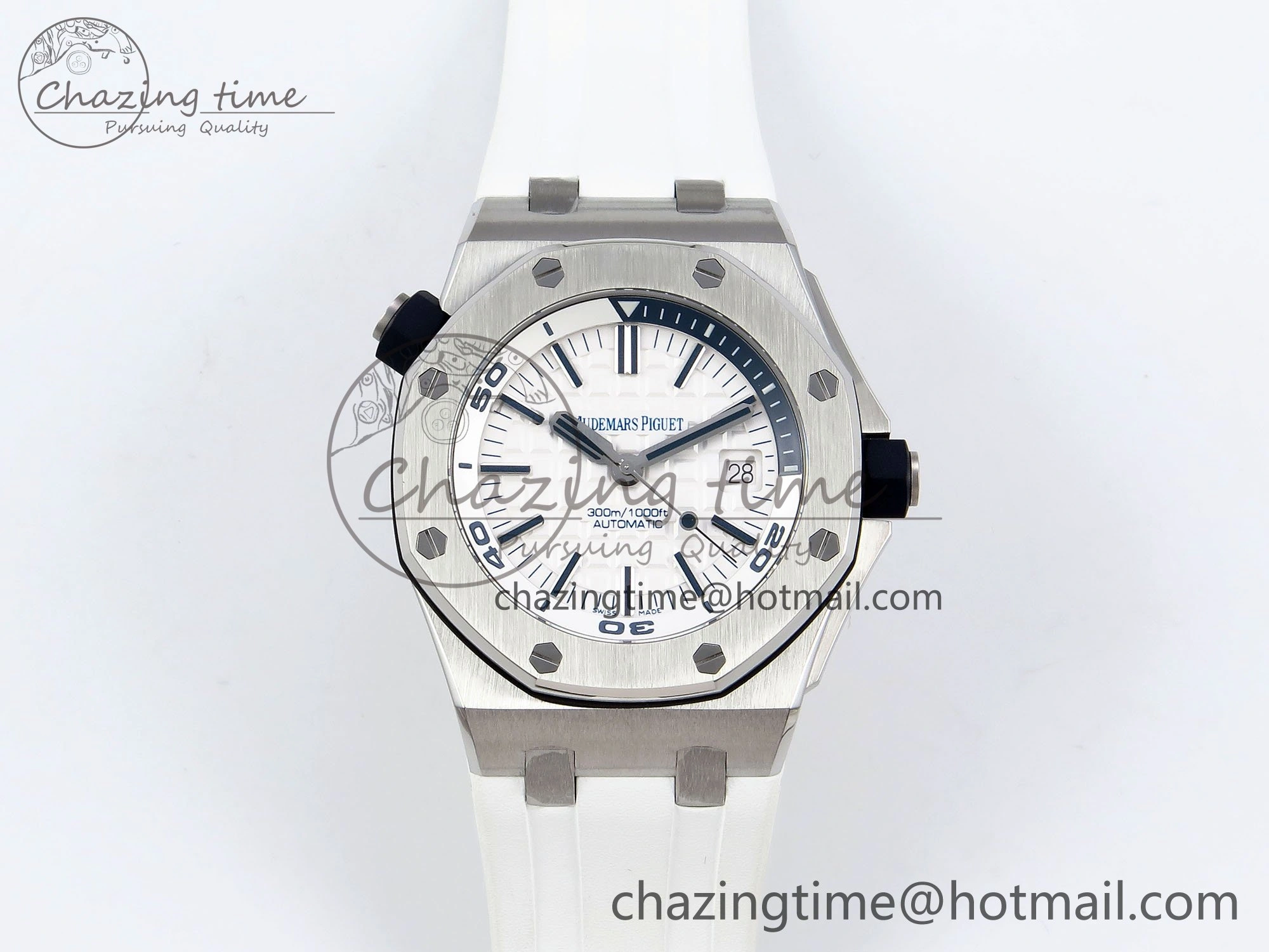 Royal Oak Offshore Diver 15710 IPF 1:1 Best Edition White Dial on White Rubber Strap SA3120 Super Clone Snug 4429