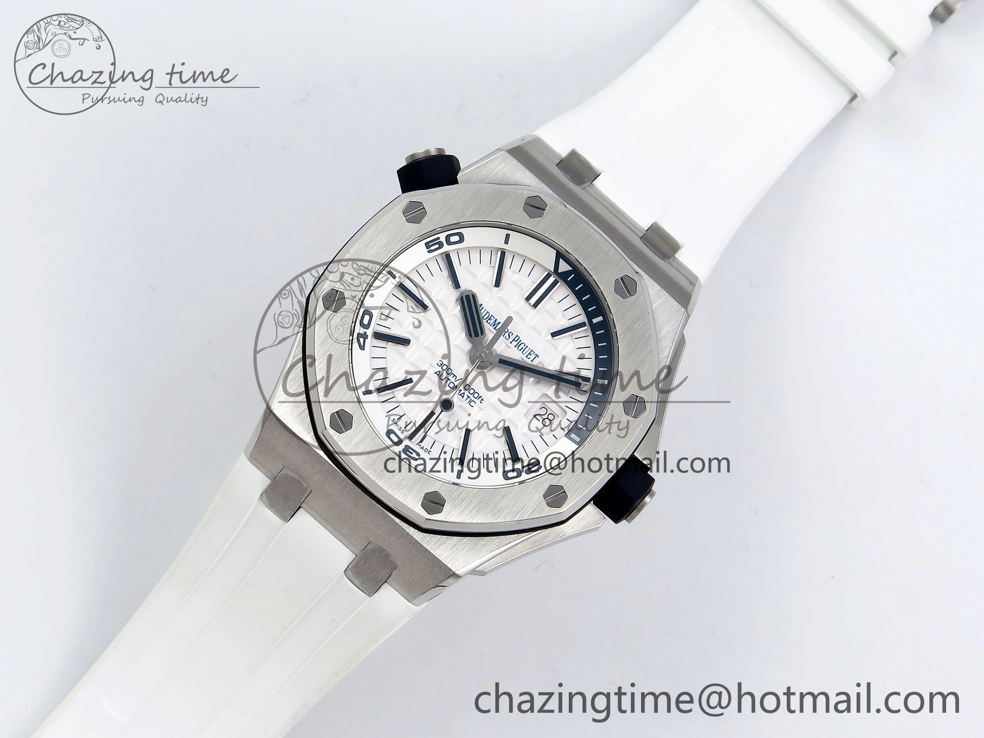Royal Oak Offshore Diver 15710 IPF 1:1 Best Edition White Dial on White Rubber Strap SA3120 Super Clone Snug 4429