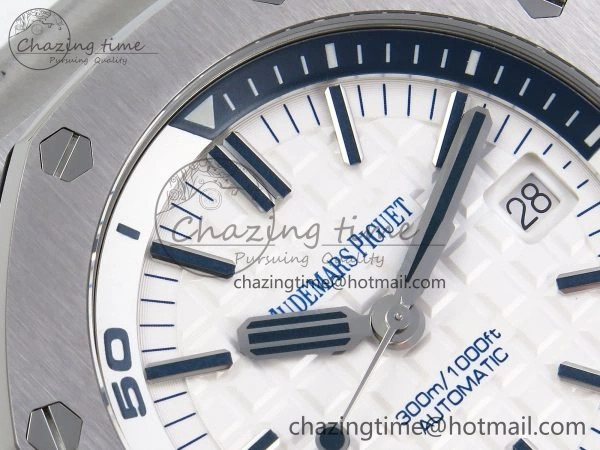 Royal Oak Offshore Diver 15710 IPF 1:1 Best Edition White Dial on White Rubber Strap SA3120 Super Clone Snug 4429