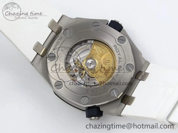 Royal Oak Offshore Diver 15710 IPF 1:1 Best Edition White Dial on White Rubber Strap SA3120 Super Clone Snug 4429