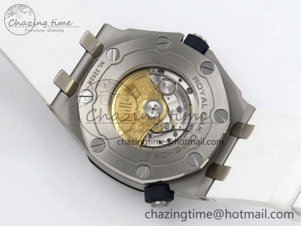 Royal Oak Offshore Diver 15710 IPF 1:1 Best Edition White Dial on White Rubber Strap SA3120 Super Clone Snug 4429
