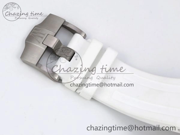 Royal Oak Offshore Diver 15710 IPF 1:1 Best Edition White Dial on White Rubber Strap SA3120 Super Clone Snug 4429