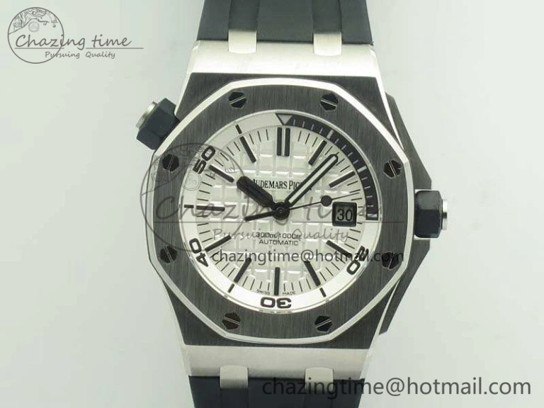 Royal Oak Offshore Diver 15710 JF 1:1 Best Edition White Dial On Rubber Strap A3120 V HighPerformance 4968