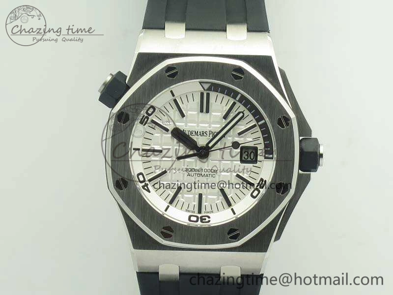 Royal Oak Offshore Diver 15710 JF 1:1 Best Edition White Dial On Rubber Strap A3120 V HighPerformance 4968