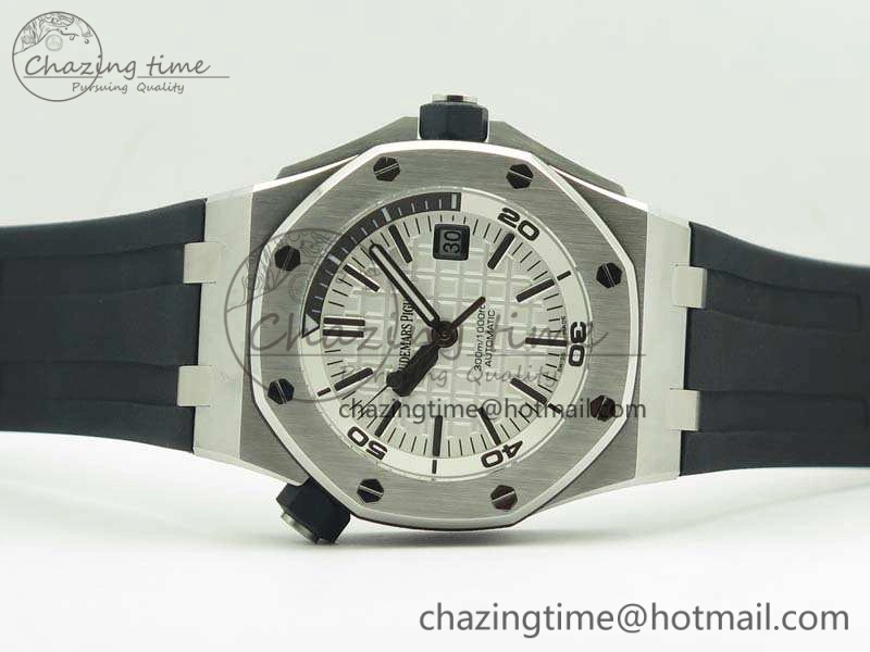 Royal Oak Offshore Diver 15710 JF 1:1 Best Edition White Dial On Rubber Strap A3120 V HighPerformance 4968