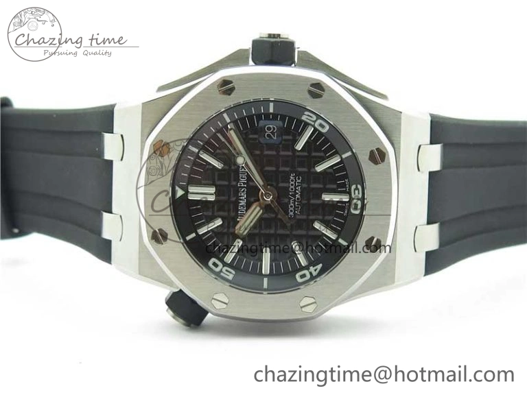 OnTrend Royal Oak Offshore Diver 15710 JF 1:1 Best Edition on Rubber Strap A2824 V 4833