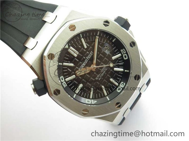 OnTrend Royal Oak Offshore Diver 15710 JF 1:1 Best Edition on Rubber Strap A2824 V 4833