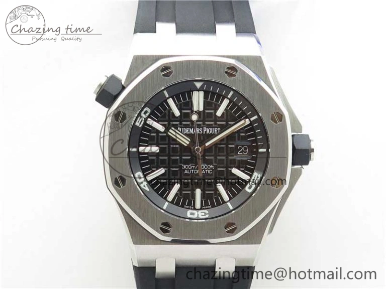 OnTrend Royal Oak Offshore Diver 15710 JF 1:1 Best Edition on Rubber Strap A2824 V 4833