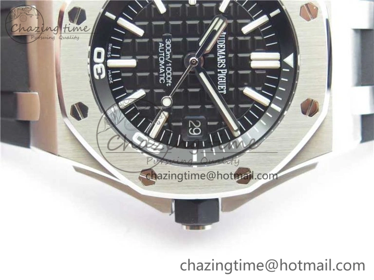 OnTrend Royal Oak Offshore Diver 15710 JF 1:1 Best Edition on Rubber Strap A2824 V 4833