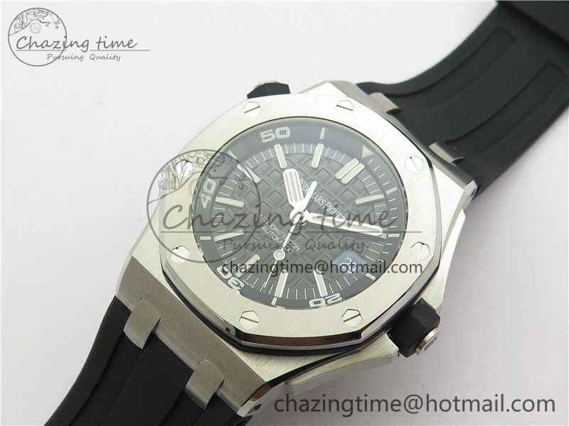 OnTrend Royal Oak Offshore Diver 15710 JF 1:1 Best Edition on Rubber Strap A2824 V 4833
