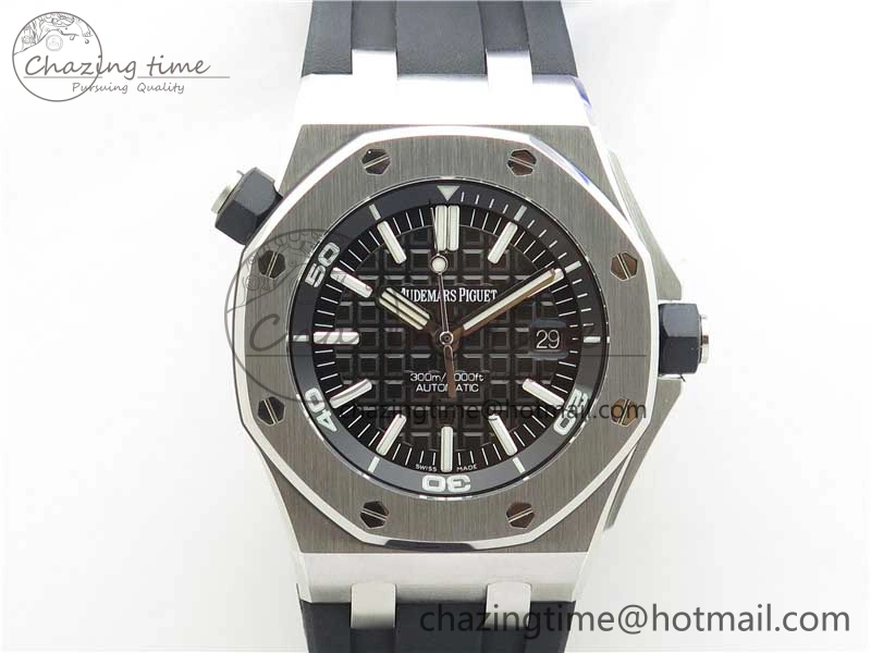 OnTrend Royal Oak Offshore Diver 15710 JF 1:1 Best Edition on Rubber Strap A2824 V 4833