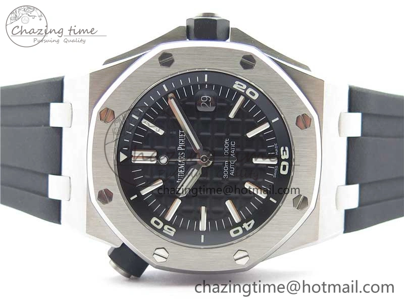 Royal Oak Offshore Diver 15710 ZF 1:1 Best Edition Black Dial on Black Rubber Strap A Functional 4831