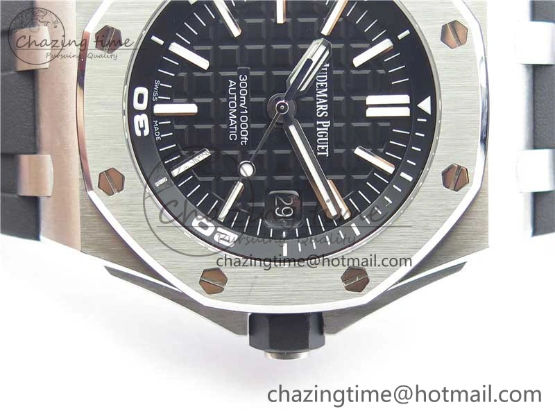 Royal Oak Offshore Diver 15710 ZF 1:1 Best Edition Black Dial on Black Rubber Strap A Functional 4831