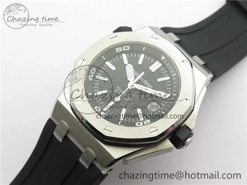Royal Oak Offshore Diver 15710 ZF 1:1 Best Edition Black Dial on Black Rubber Strap A Functional 4831