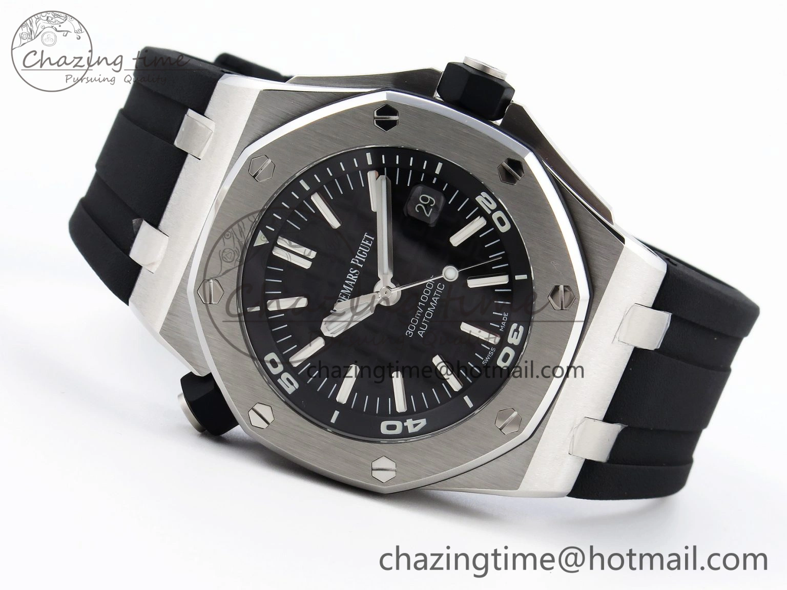 FreshLook Royal Oak Offshore Diver 15710 ZF 1:1 Best Edition Black Dial on Black Rubber Strap SA3120 Super Clone V 4571