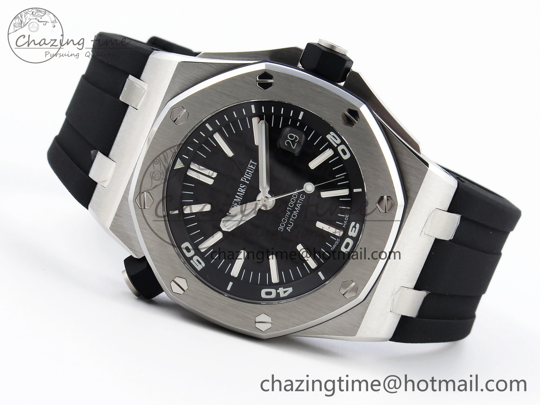 FreshLook Royal Oak Offshore Diver 15710 ZF 1:1 Best Edition Black Dial on Black Rubber Strap SA3120 Super Clone V 4571