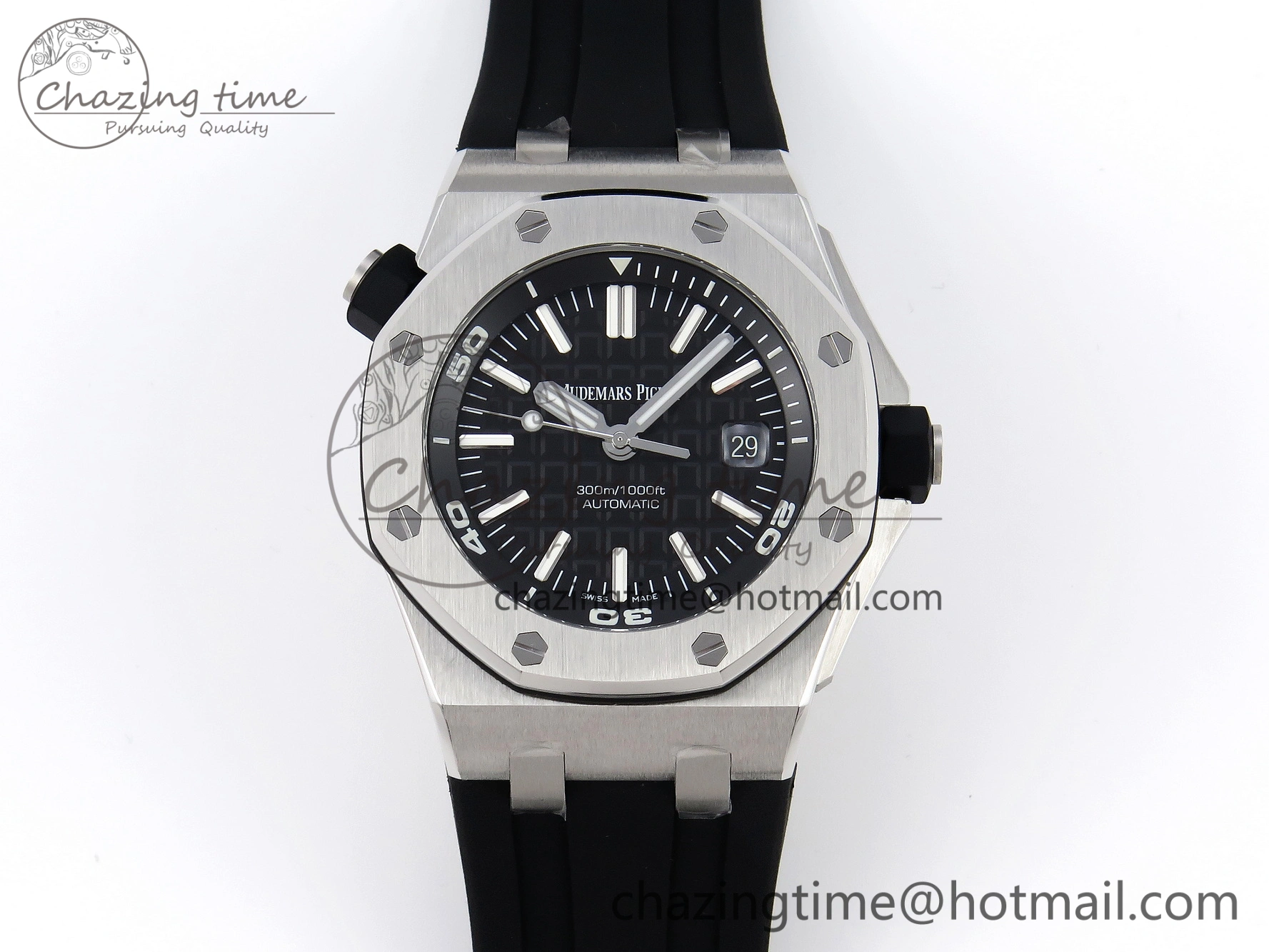FreshLook Royal Oak Offshore Diver 15710 ZF 1:1 Best Edition Black Dial on Black Rubber Strap SA3120 Super Clone V 4571