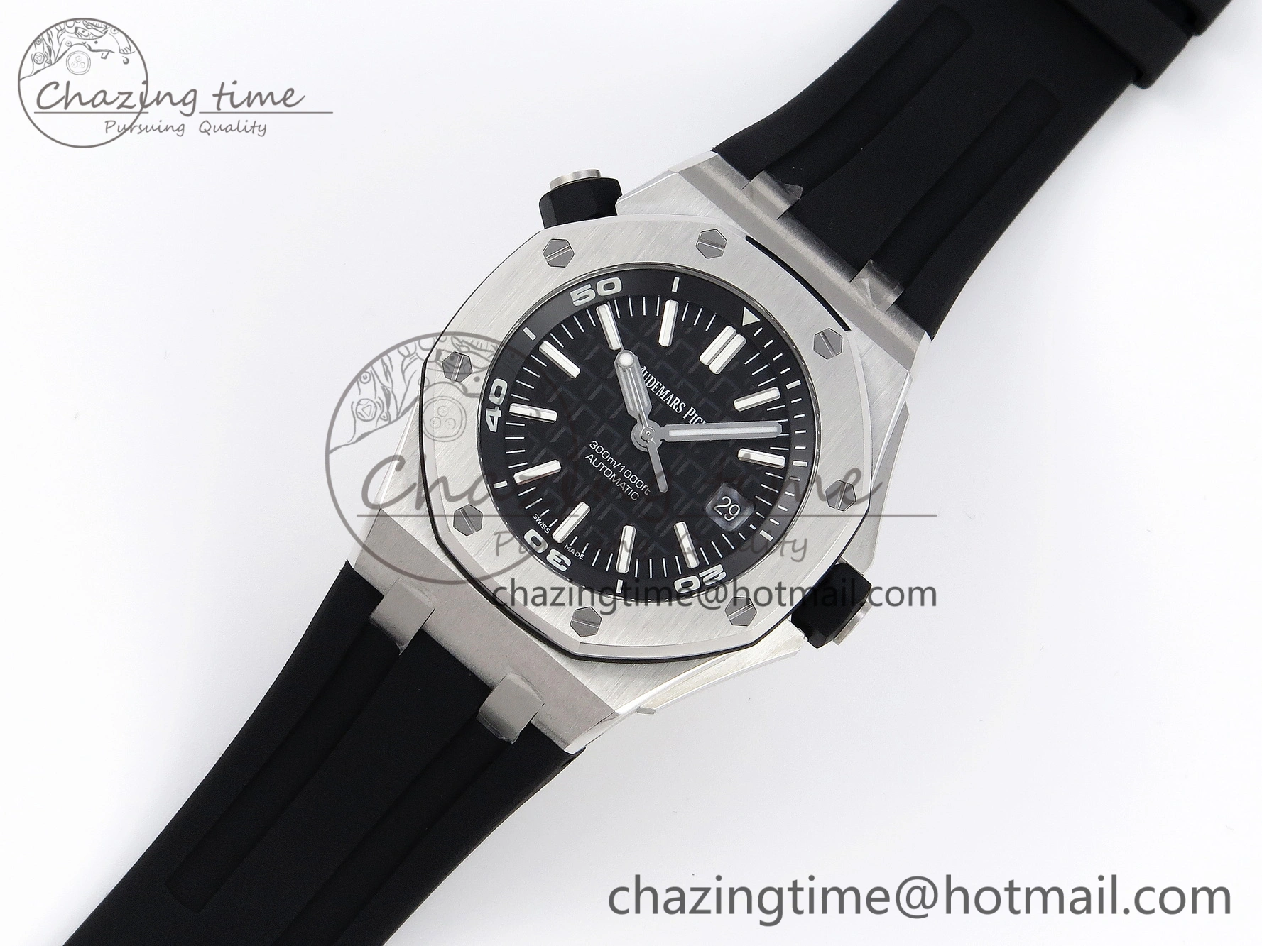 FreshLook Royal Oak Offshore Diver 15710 ZF 1:1 Best Edition Black Dial on Black Rubber Strap SA3120 Super Clone V 4571