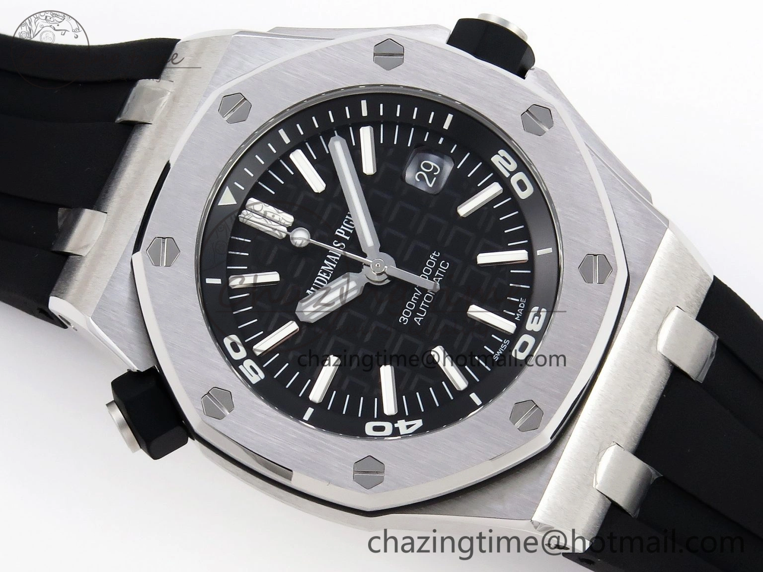FreshLook Royal Oak Offshore Diver 15710 ZF 1:1 Best Edition Black Dial on Black Rubber Strap SA3120 Super Clone V 4571