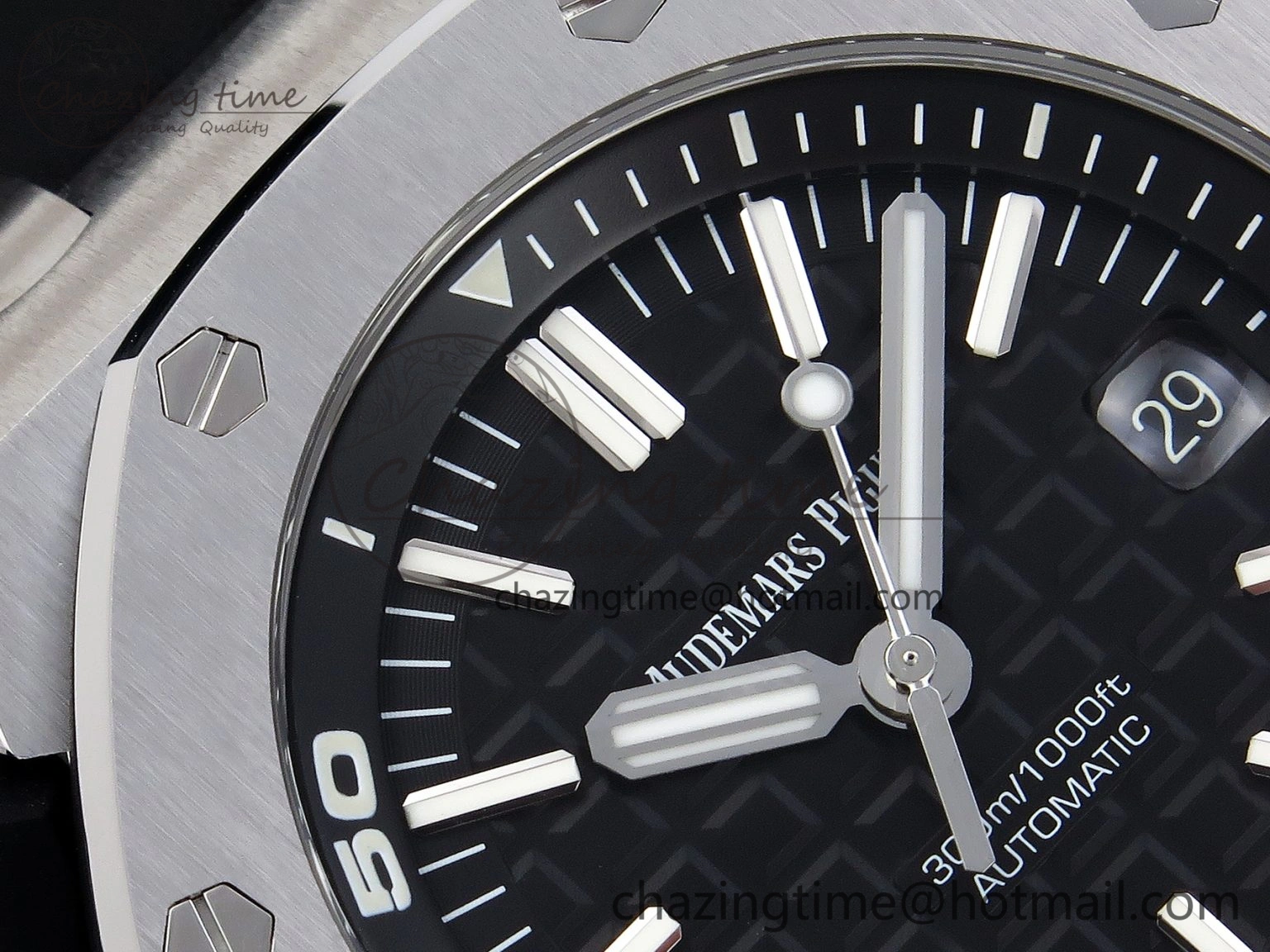 FreshLook Royal Oak Offshore Diver 15710 ZF 1:1 Best Edition Black Dial on Black Rubber Strap SA3120 Super Clone V 4571