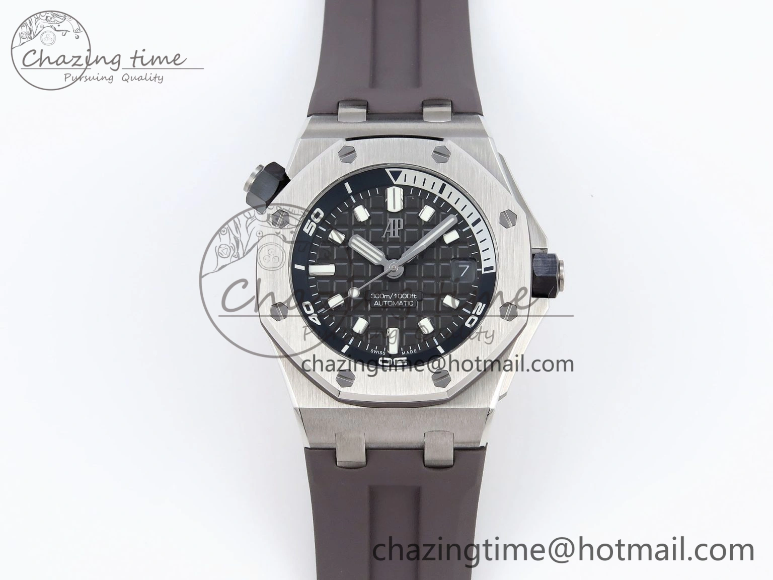 Royal Oak Offshore Diver 15720 APSF 1:1 Best Edition Gray Dial on Gray Rubber Strap SA Refined 4542