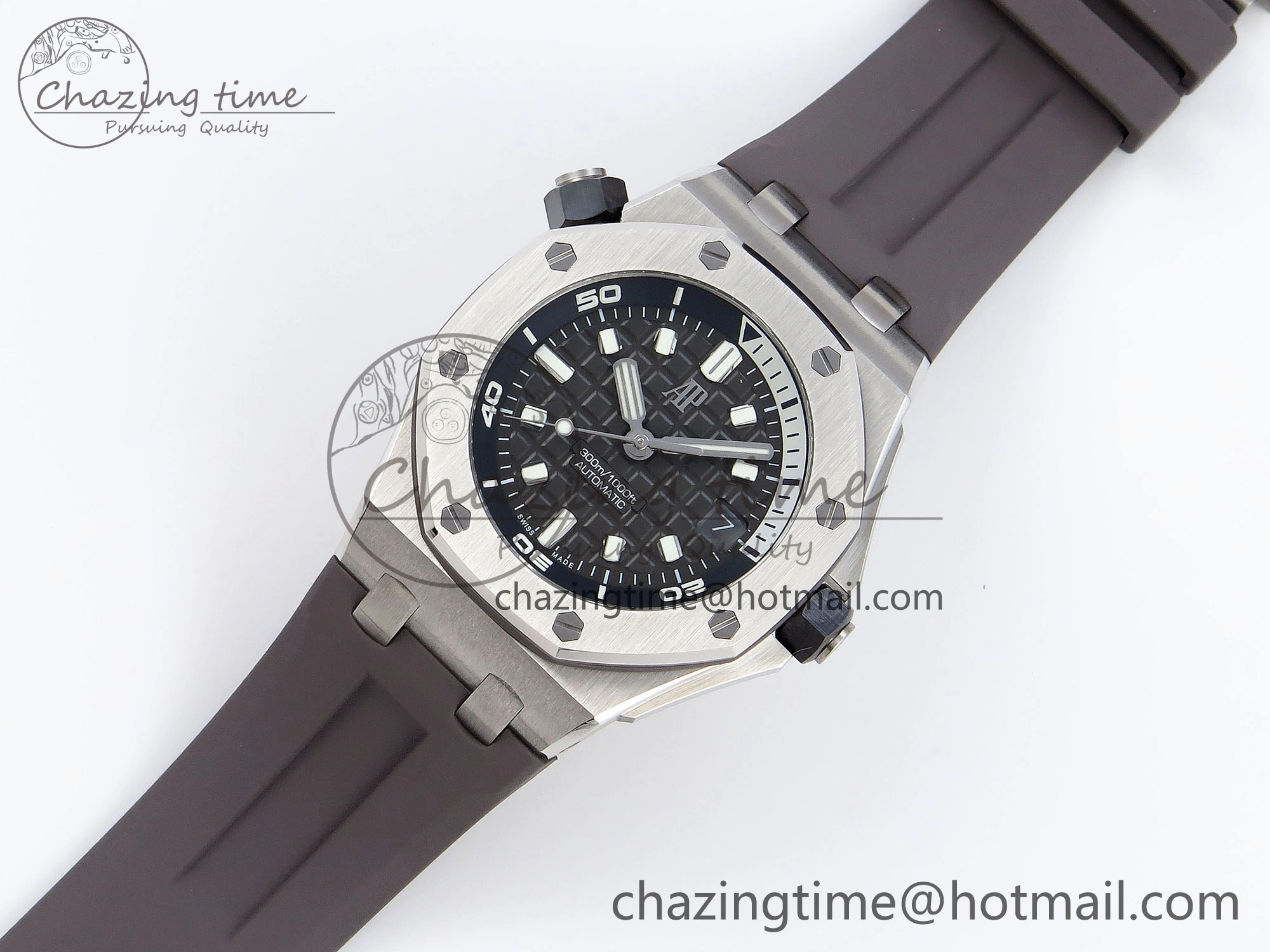 Royal Oak Offshore Diver 15720 APSF 1:1 Best Edition Gray Dial on Gray Rubber Strap SA Refined 4542