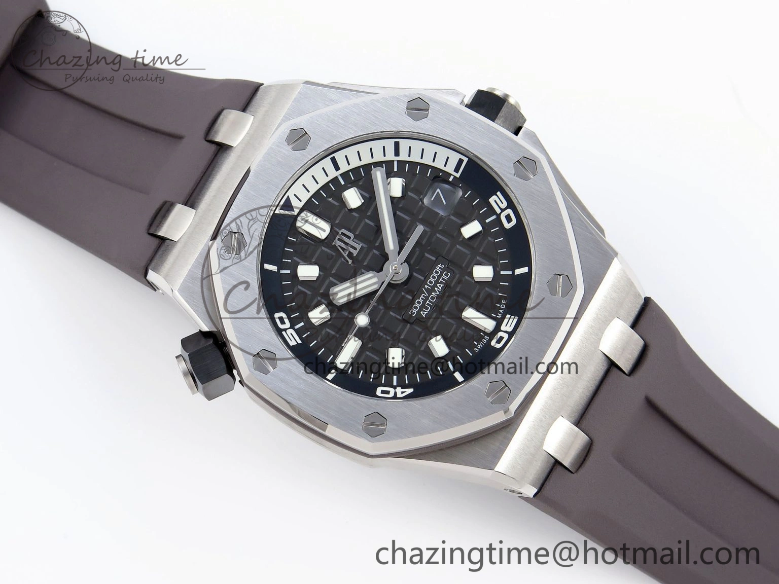 Royal Oak Offshore Diver 15720 APSF 1:1 Best Edition Gray Dial on Gray Rubber Strap SA Refined 4542